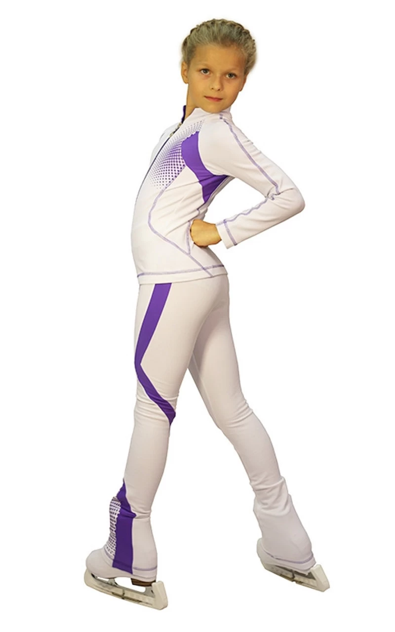 IceDress Figure Skating Thermal Jacket -Euler (White And Purple) 1 IceDress Figure Skating Thermal Jacket -Euler (White And Purple)