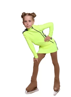 IceDress Figure Skating Skirt - Thermal - Olympus (Lime With Black Lamps) -Online Skating Store ac8362668148 20338 59301.1601493918