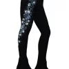 Ice Skating Pants With "Aqua Swirls" Rhinestones Design