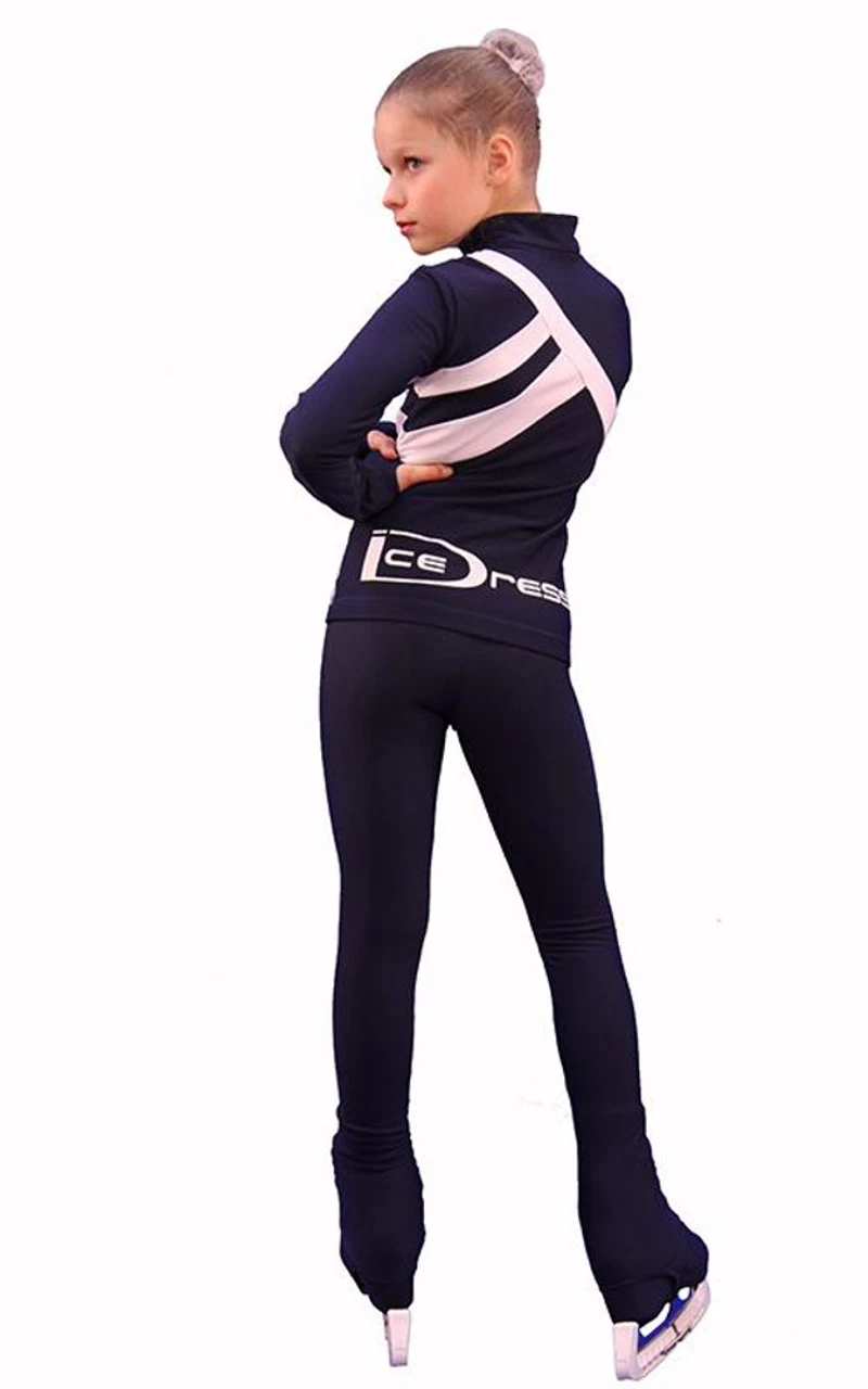 IceDress Figure Skating Outfit - Thermal - IceDress (Dark Gray With White) 3 IceDress Figure Skating Outfit - Thermal - IceDress (Dark Gray With White) - Image 3