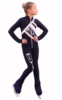 IceDress Figure Skating Outfit - Thermal - IceDress (Dark Gray With White)