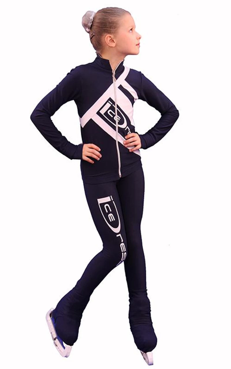 IceDress Figure Skating Outfit - Thermal - IceDress (Dark Gray With White) 1 IceDress Figure Skating Outfit - Thermal - IceDress (Dark Gray With White)