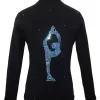 Figure Skating Jacket By Ice Fire - Blue Crystals Biellmann Applique