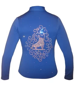 Blue Jacket With "Skate & Ornament" Applique
