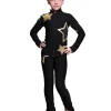 IceDress Figure Skating Outfit - Thermal - Star Sky (Black With Gold)
