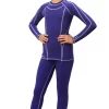 IceDress - Figure Skating Thermal Underwear (Blue Melange With White Stitching)