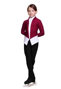 IceDress Figure Skating Jacket - Thermal - Benefit (Marsala With White And Black) -Online Skating Store c7ea976e4908 39494 92737.1601477571