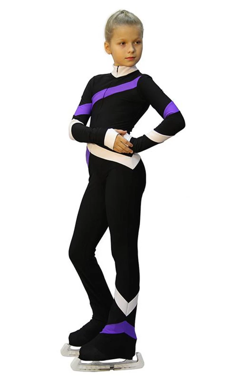IceDress - Figure Skating Training Overalls - Quad (15% OFF, Size CXS, Black, Purple And White) 2 IceDress - Figure Skating Training Overalls - Quad (15% OFF, Size CXS, Black, Purple And White) - Image 2