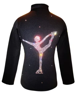 Ice Skating Jacket With " Chinese Spiral" Rhinestone Applique