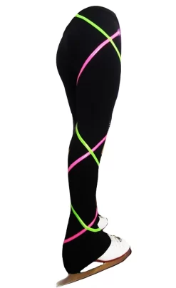 Criss Cross Fleece Ice Skating Pants Pink/Lime XP511