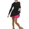 IceDress - Figure Skating Skirts - Harmony (Black With Fuchsia )