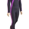 IceDress - Figure Skating Training Overalls -Sweetheart (Gray And Purple)