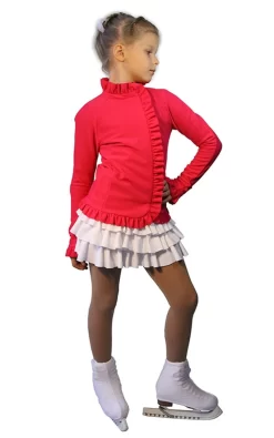 IceDress Figure Skating Outfit - Thermal - Valley(Raspberry And White)