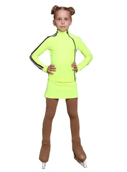 IceDress Figure Skating Jacket - Thermal - Olympus (Lime With Black Lamps)