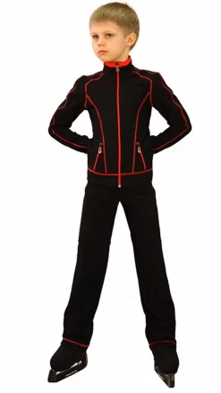 IceDress Figure Skating Outfit - Thermal - Todes For Boys(Black With Red Line)