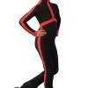 IceDress - Figure Skating Training Overalls - Sport Style (Dark Gray With Coral)
