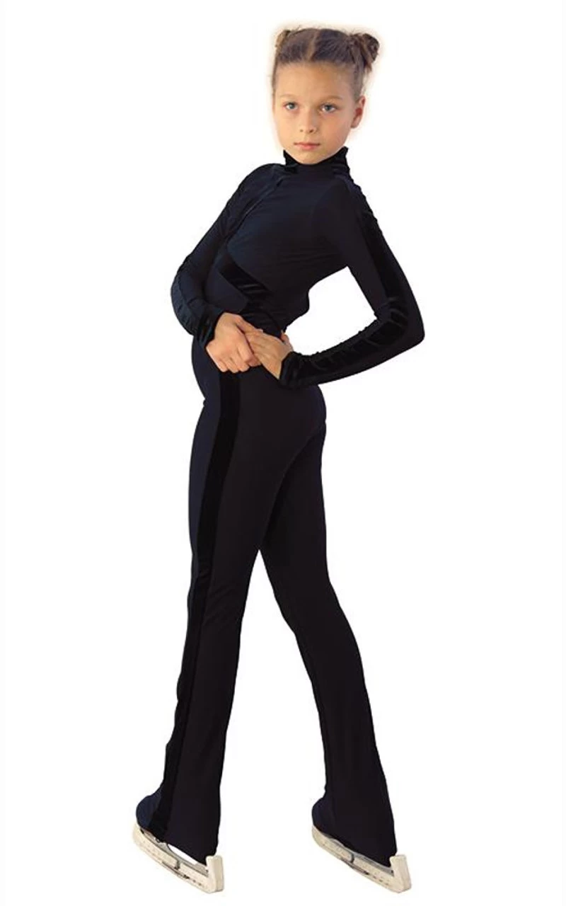 IceDress - Figure Skating Training Overalls - Sport Style (Black With Velvet) 3 IceDress - Figure Skating Training Overalls - Sport Style (Black With Velvet) - Image 3