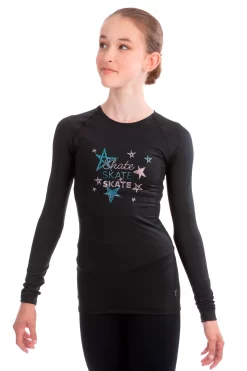 Elite Xpression - Black Skate Like A Star Top - Turquoise