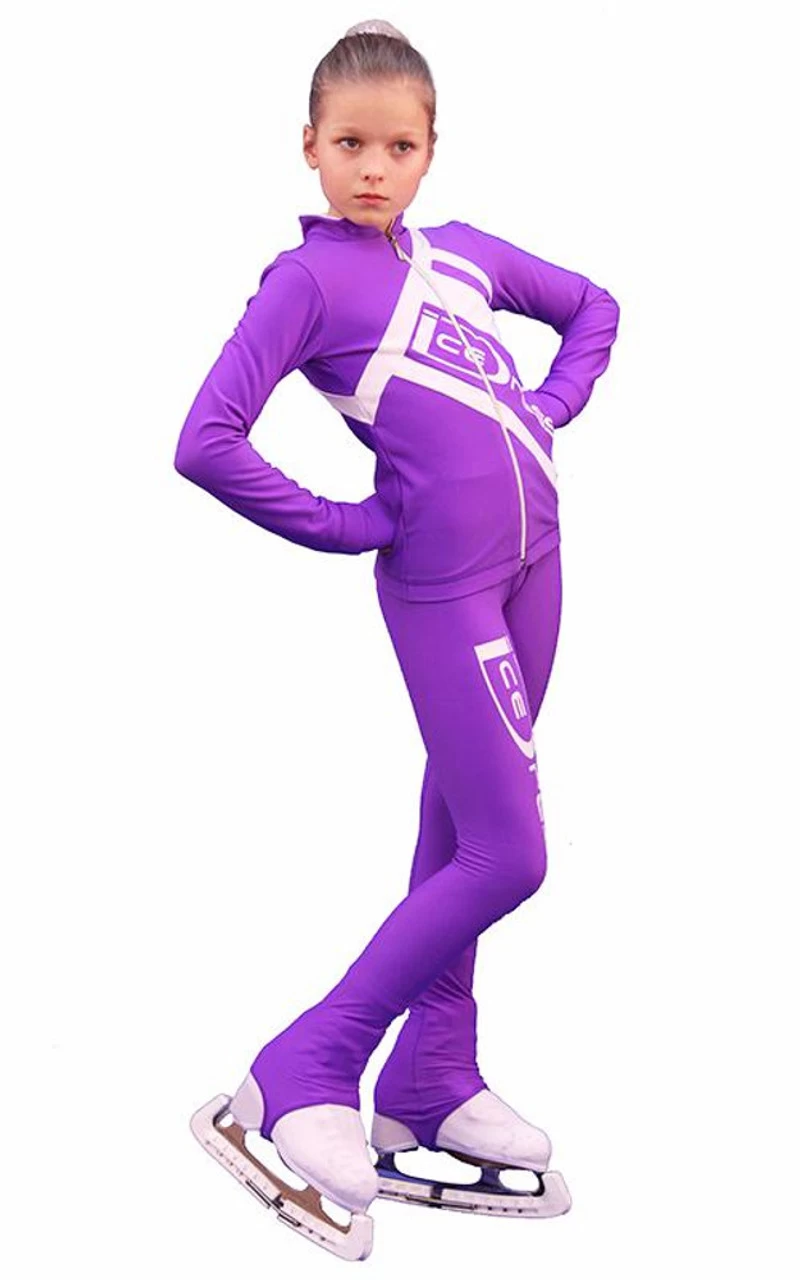 IceDress Figure Skating Outfit - Thermal - IceDress (Purple With White) 1 IceDress Figure Skating Outfit - Thermal - IceDress (Purple With White)