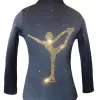 Ice Skating Jacket With Gold Rhinestones " Chinese Spiral" Applique