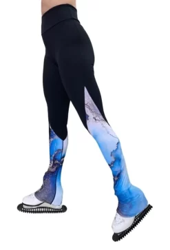 Elite Xpression - High Waist Black Legging - Marbled Blue