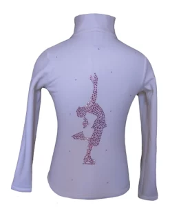 White Ice Skating Jacket With "Layback" Applique