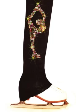 Ice Skating Pants With "Neon Biellmann" Rhinestuds Design
