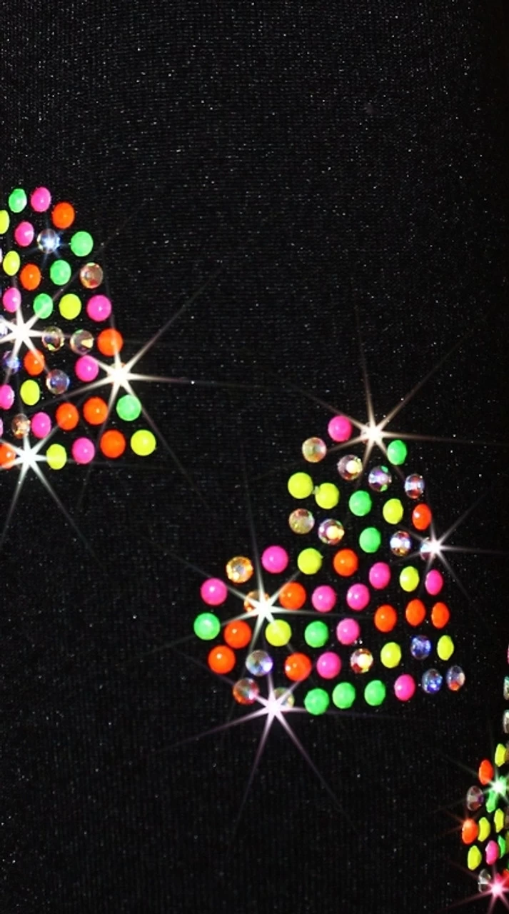 Ice Skating Jacket With "Neon Spiral Hearts" Rhinestuds Design 2 Ice Skating Jacket With "Neon Spiral Hearts" Rhinestuds Design - Image 2