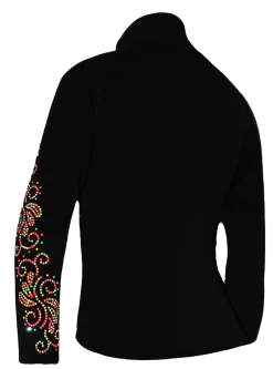 Ice Skating Jacket With "Neon Swirls" Rhinestuds Design 5 Ice Skating Jacket With "Neon Swirls" Rhinestuds Design -Online Skating Store neonswirlsjacketback 23480.1667939173