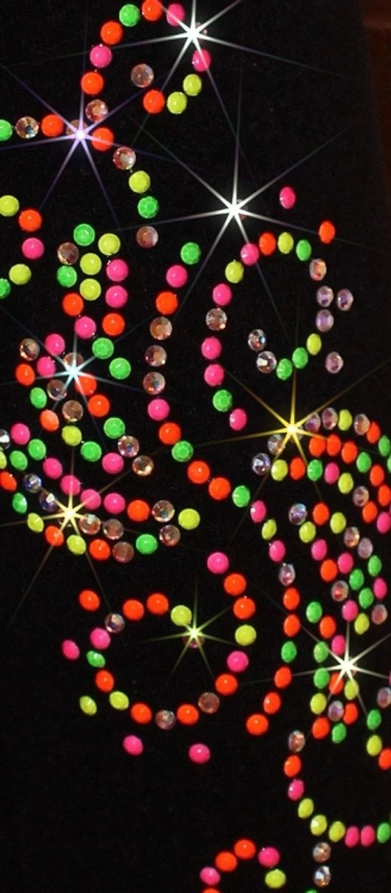 Ice Skating Jacket With "Neon Swirls" Rhinestuds Design 2 Ice Skating Jacket With "Neon Swirls" Rhinestuds Design - Image 2