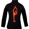 Figure Skating Jacket By Ice Fire - Orange Crystals Biellmann Applique