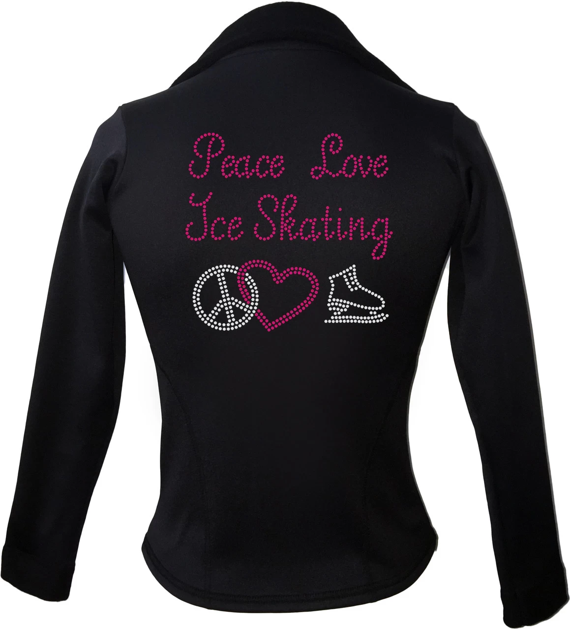 Kami-So Polartec Ice Skating Jacket - Peace Love Ice Skate-pink 1 Kami-So Polartec Ice Skating Jacket - Peace Love Ice Skate-pink