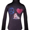 Black Ice Skating Jacket With "Peace Love Skate" Rhinestone Applique