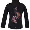 Black Ice Skating Jacket With Rainbow Mix "Pair Of Skates" Rhinestones Design