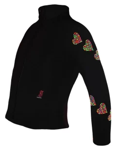 Ice Skating Jacket With "Neon Spiral Hearts" Rhinestuds Design