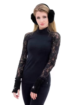 Elite Xpression - Black Xpression Top With Black Lace Sleeves