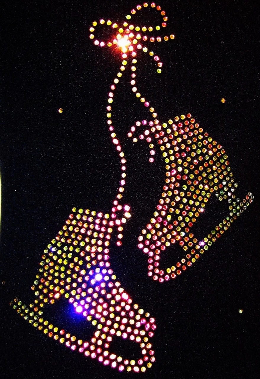 Black Ice Skating Jacket With Vitrail "Pair Of Skates" Rhinestone Applique 2 Black Ice Skating Jacket With Vitrail "Pair Of Skates" Rhinestone Applique - Image 2